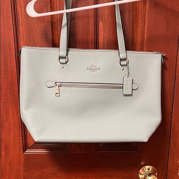 Coach Handbags - Coach Light Teal Leather Tote